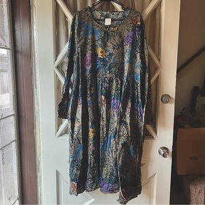 Plus Fall Long Sleeved prairie maxi dress